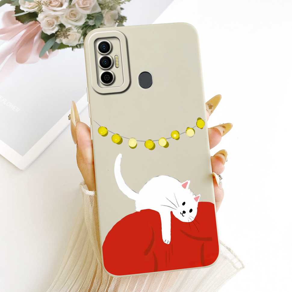 Cover For Tecno Spark 7 2021 Cute Rabbit Casing KF6 KF6j Soft Silicone Casing For Tecno Spark 7 Spark7 Back Cover Coque