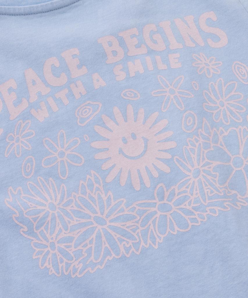 BIGWAVE COLLECTIVE Peace Again Graphic Women'S T-Shirt (Sky Blue)