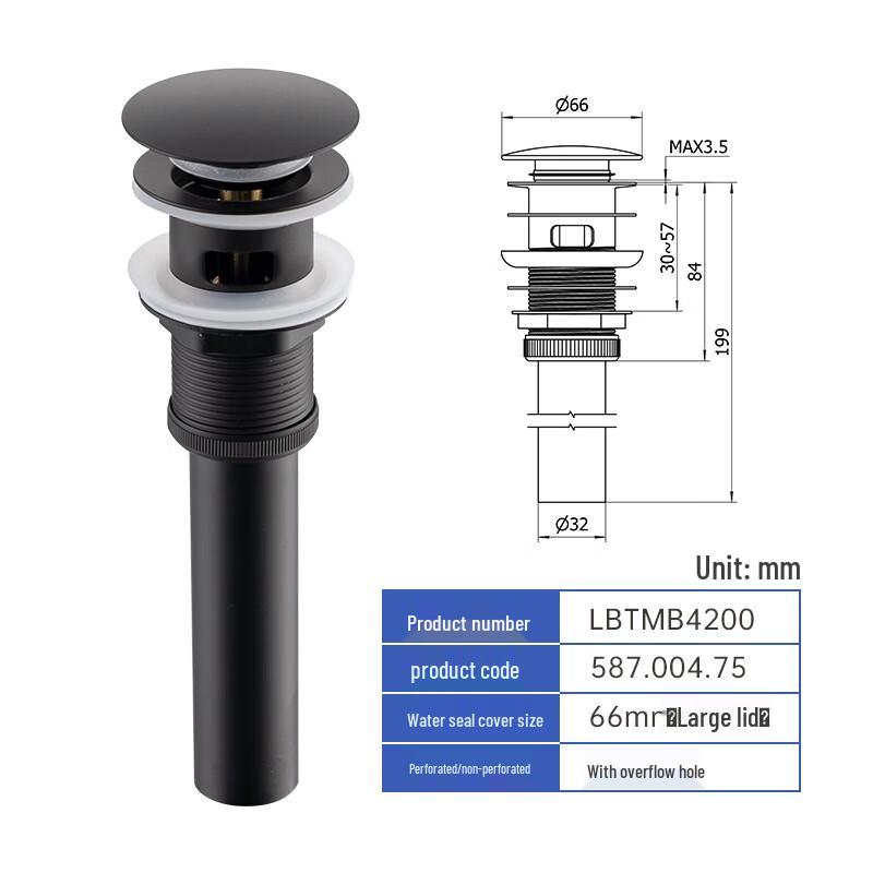 Lantuan Stainless Steel Pop-up Basin Drain