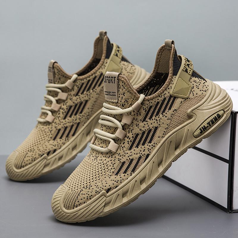 

2025 new sports shoes men s casual mesh surface non-slip breathable flying woven walking shoes student running shoes 44