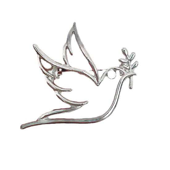 Broche de Aleación para Mujer Forma de Flor de Rosa Hueca Pin de Solapa Trajes Abrigos Bolsos Bufandas Insignia Accesorio Versátil