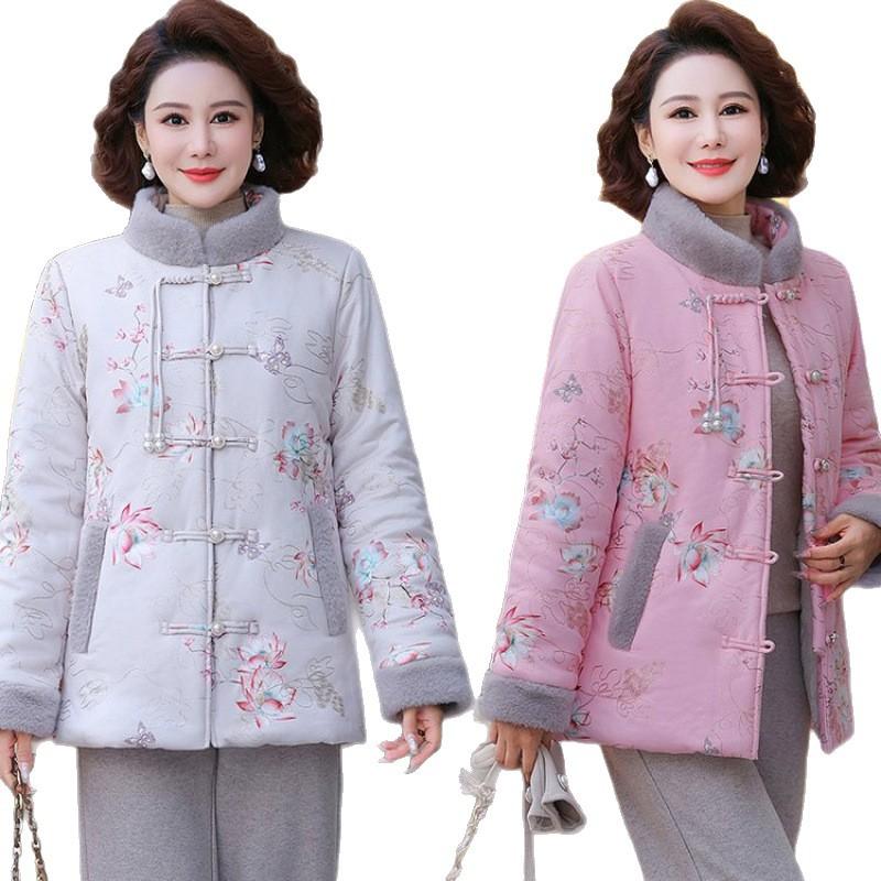 New padded jacket thickened new padded jacket winter velvet warm padded jacket buckle jacket women