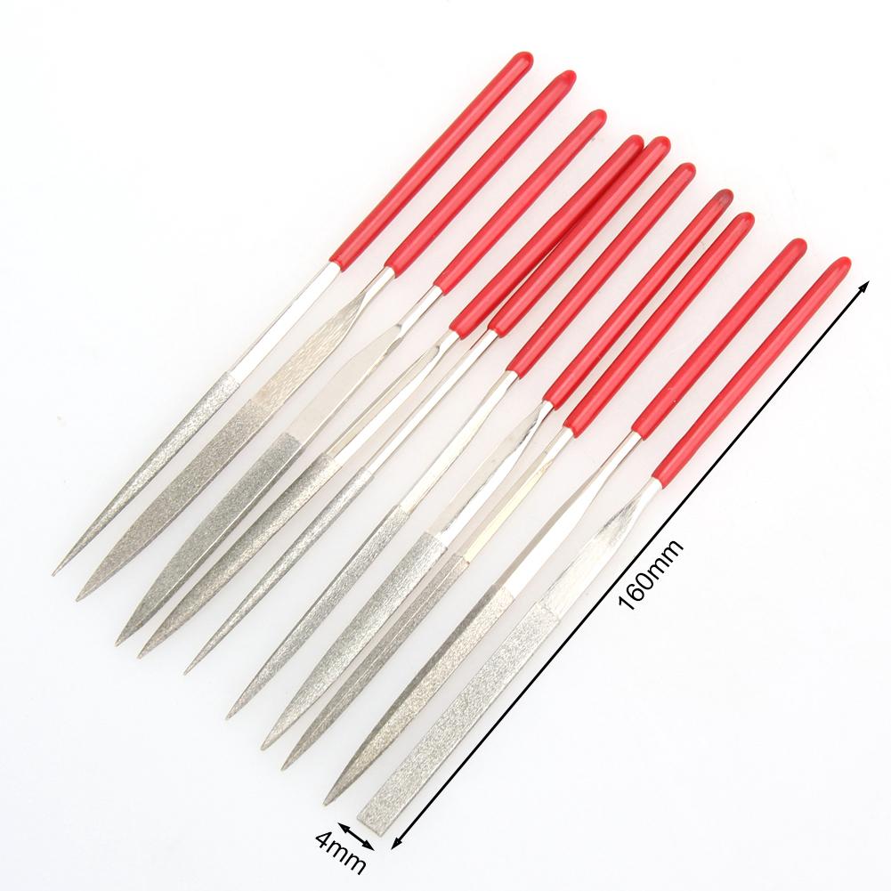 10Pcs Diamond Needle File Set 3x140mm Mini Needle File Kit For Stone Glass Metal Carving Craft Hand Tools Needle File Set