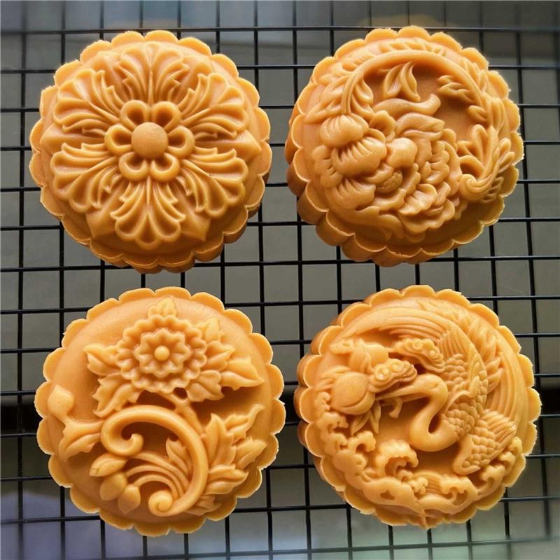 Mooncake Mold Festival DIY Hand Press Mooncake Cutters Pastry Decorating Gadgets