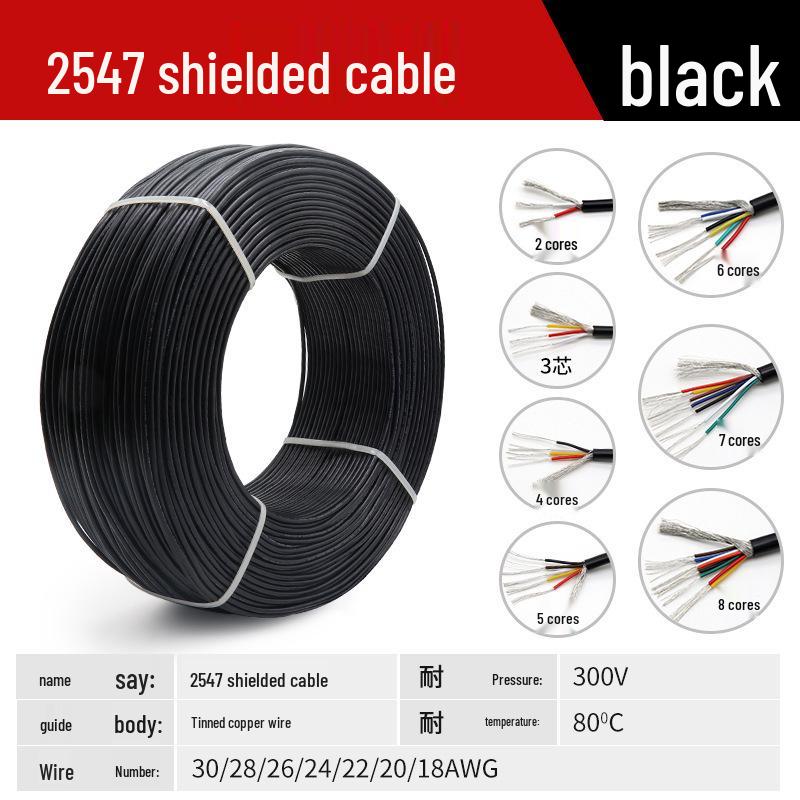 2547 Multi-core Shielded Audio/Data Cable, 2-8 Cores, Braided, 16-30AWG