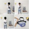Trendy Modern Cool Boys Chest Bag Stylish Kids Waist Bag Checkered Small Crossbody
