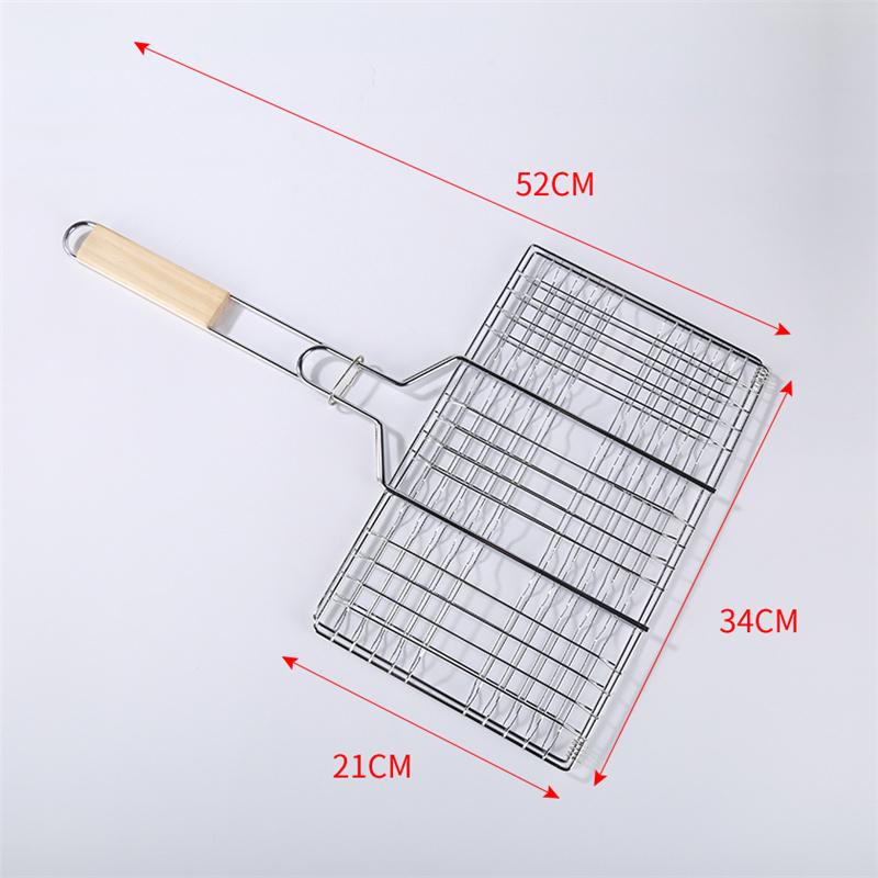 Portable BBQ Grilling Basket Stainless Steel Nonstick Barbecue Grill Basket Tools Grill Mesh for Fish Hamburger bbq tools