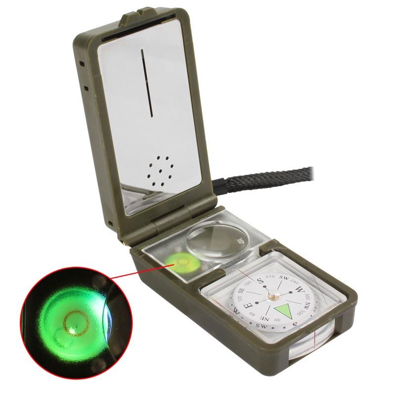 10 in 1 Multifunction Compass Outdoor Military Camping Marching Lensatic Compass