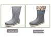 Women's Mid-Calf Fashion Waterproof Rain Boots, Thick-Soled Non-Slip, Wear-Resistant, Plus Velvet for Warmth