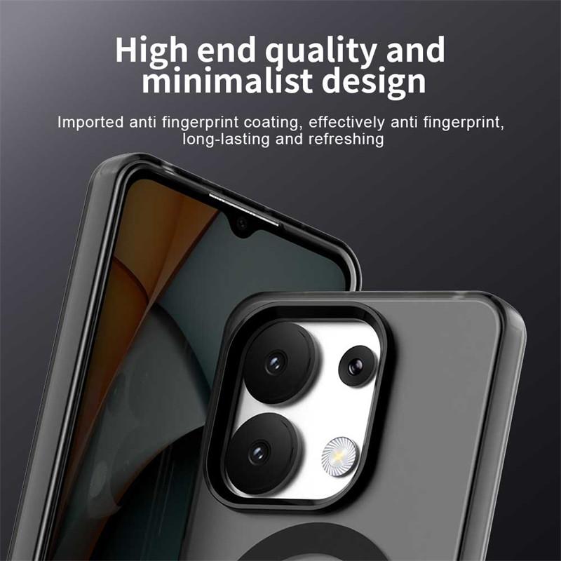 For Xiaomi Redmi Note 13 4G Case Magsafe Wireless Charging Cover Xiaomi Redmi Note 13 Pro Plus Matte TPU Protector Phone Bumper