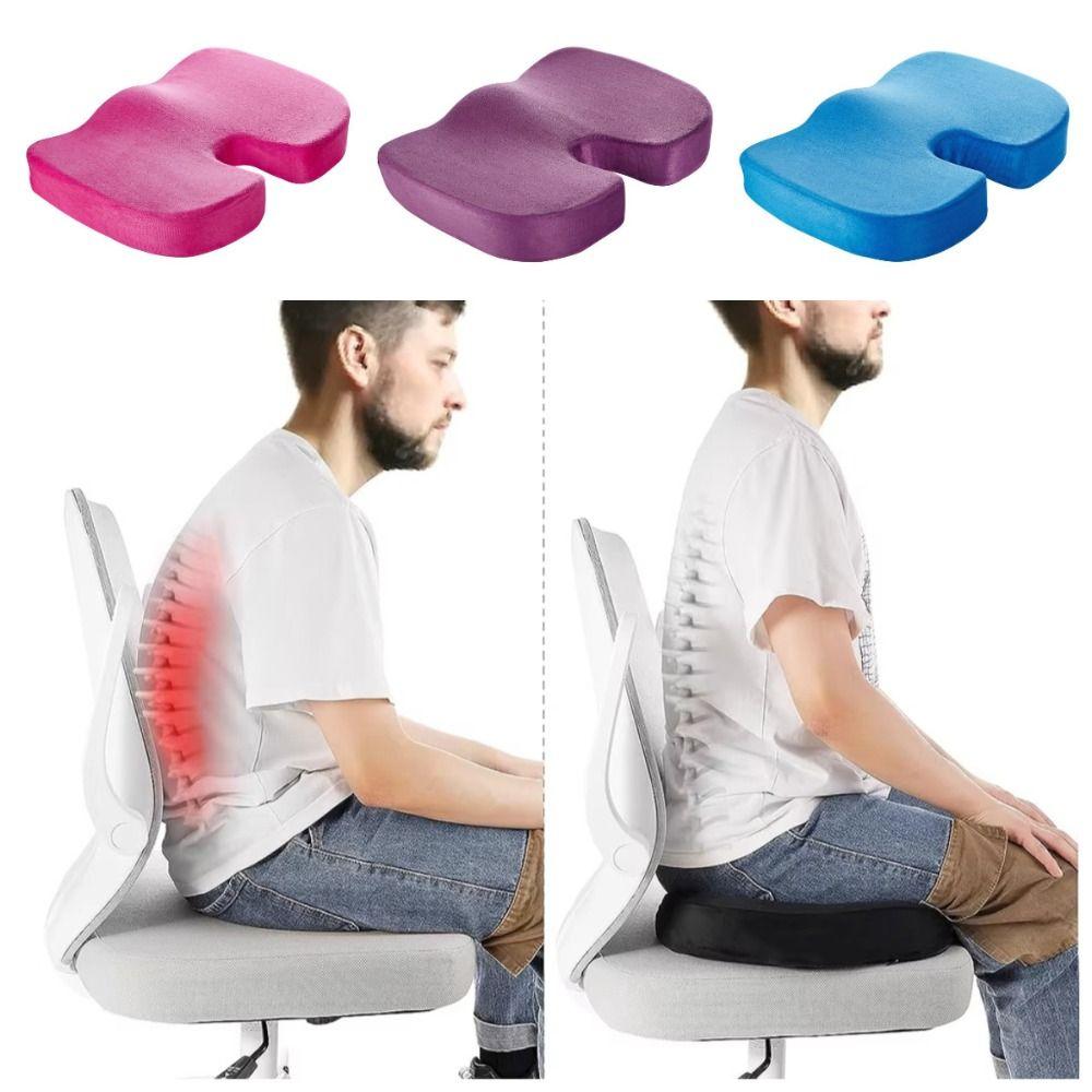 Ergonomic Office Chair Pad Slow Rebound Orthopedic Seat Cushion  Airplane Travel