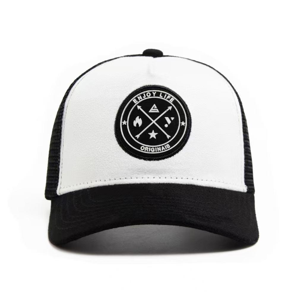 Men Vintage Patch Emblem Baseball Cap Mesh Hat Outdoor Adjustable Sunscreen Leisure Hat Spring Autumn Travel Tourism Beach Vacation