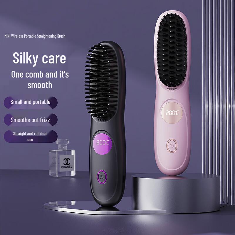 ZISIZ 2-in-1 Hair Straightener and Curler Comb