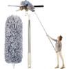 Espanador retrátil com cabo longo e haste telescópica flexível extra longa de 80 a 280 cm para sofá-cama.