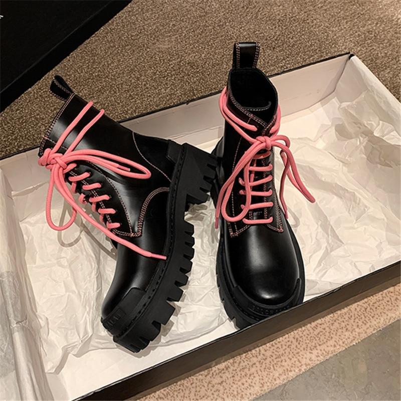 Moda Damas Botines Plataforma Botines Cordones Zapatos de Plataforma  comprar a buen precio — entrega gratuita, reseñas reales con fotos — Joom