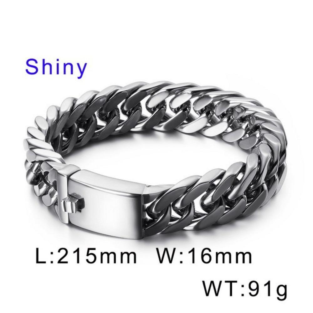 European and American Simple Electroplated Gold Four-sided Ground Titanium Steel Men's Bracelet