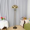 Tiffany Black Bats Floor Lamp Stained Glass for Living Room Bedroom Office Bright Lighting Rustic Corner Decor Standing Tall Un