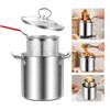 Extra Thick Stainless Fryer Pot with Frying Basket, Multipurpose Cookware for and Noodles