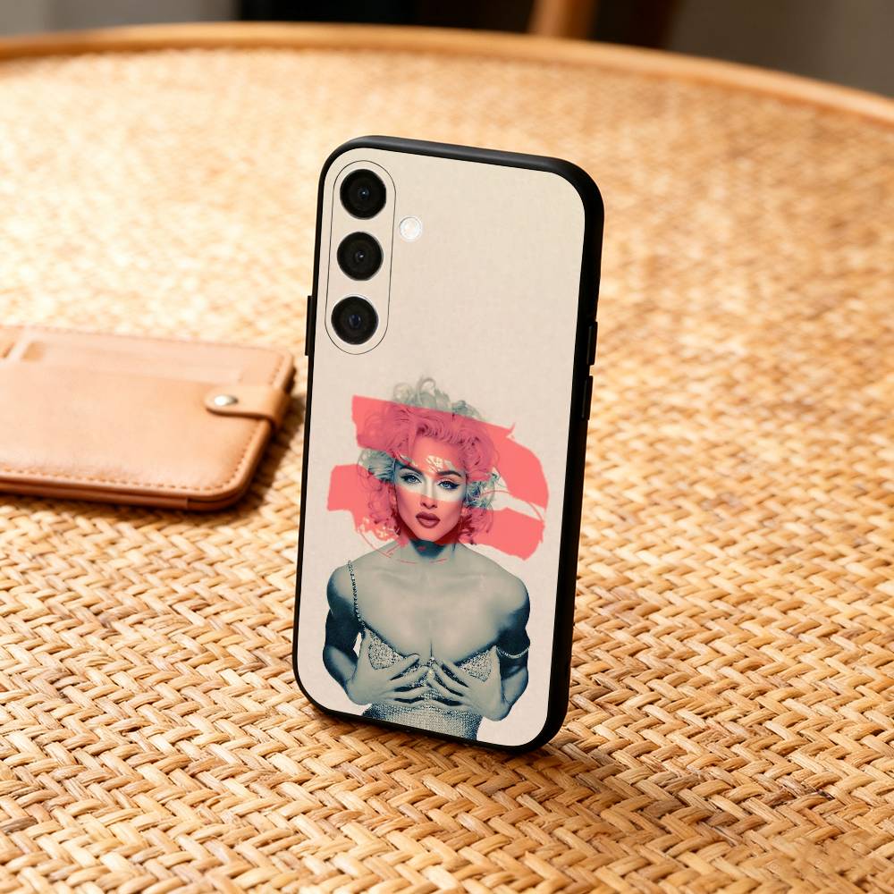 Singer M-Madonna Phone Case For Samsung A73,72,71,A52,51,40,41,A22,A32,31,A13, Soft Black Shell