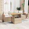 VidaXL Garden Furniture Set with Cushions 5 Pcs Beige Braided Resin Acacia 3327432