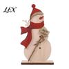 Wooden Christmas Ornaments Nordic Ornaments, Wood Reindeer Santa Claus Snowman Figurine, Decorative Crafts for Home Rustic Desktop Decoration Holiday