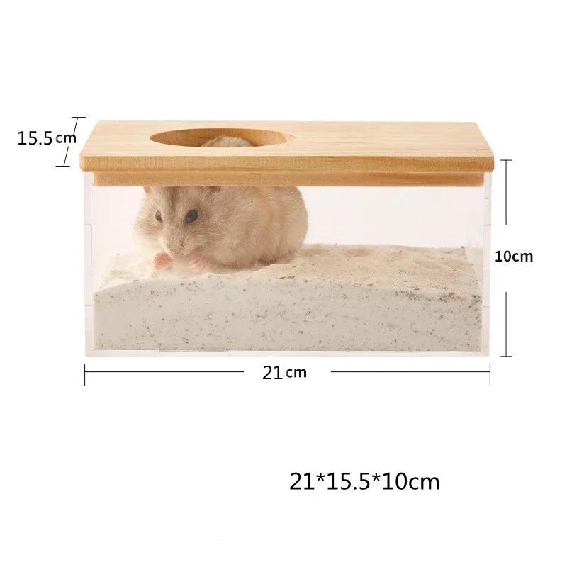Hamster Bathroom House Sandbox Full Transparent Urine Sand Basin Golden Bear Supplies Sand Bath Container Hamster Bathroom