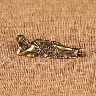 Brass Mini Retro Buddha Figurine Ornaments Home Decor Lying Buddha Decoration Collection Desk Decoration Collection Gifts