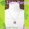 [Phoenix] Four Leaf Clover Necklace & Bracelet & Earrings & Brooch Total 4 Piece Jewelry Fashion ...