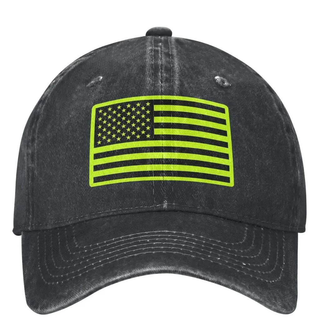 American Flag Construction Safety Green Flag 4th Of July Baseball Cap Sport Breathable Hip Hop Hats Women Unisex Baseball Caps