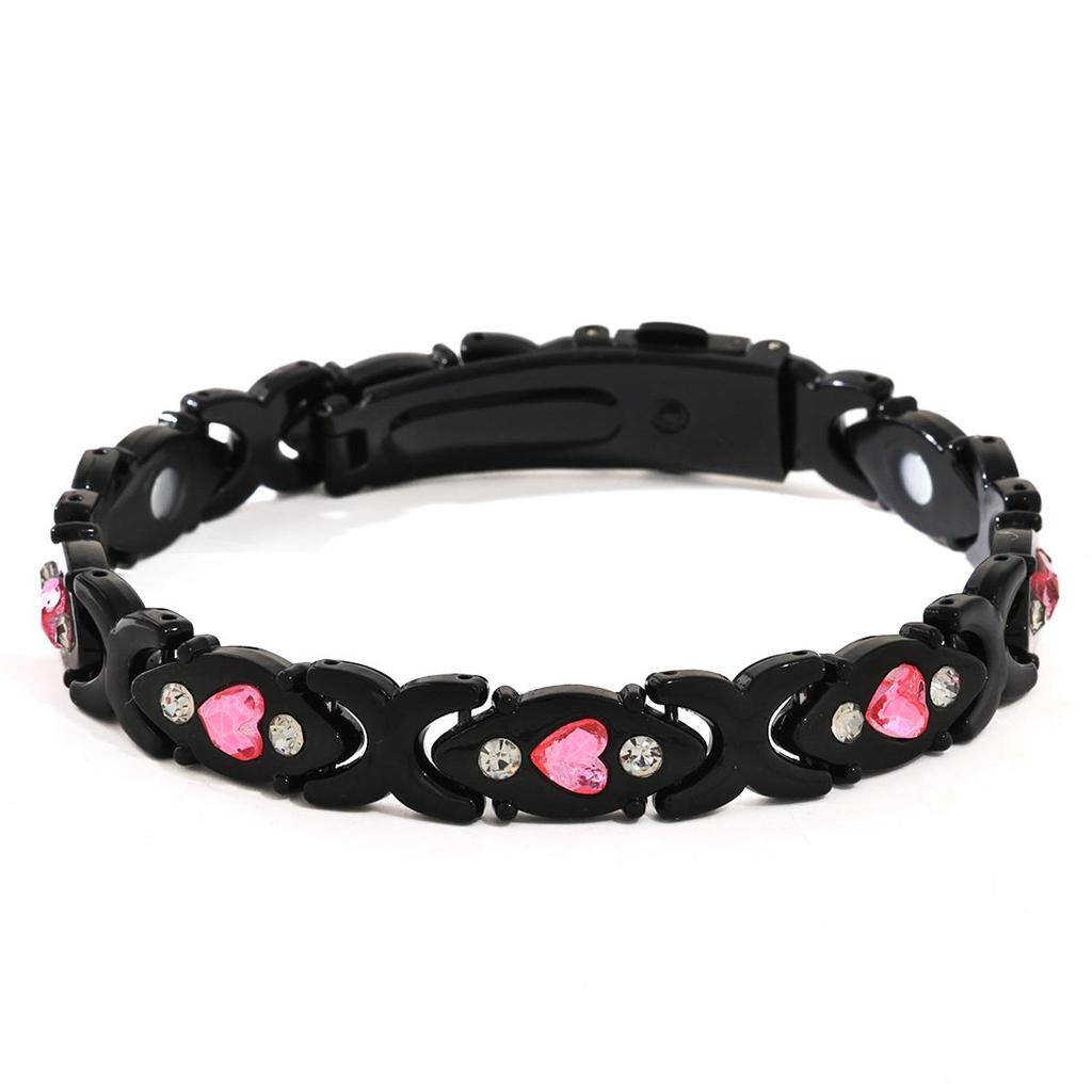 Umweltfreundliches europäisches und amerikanisches Modearmband mit abnehmbaren magnetischen Steinen und Diamanteinlagen; Verstellbarer Damen-Legierungsarmreif.