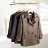 Spring/Fall Women's Mid-Length Leather Trench Coat—Stylish PU Leather Jacket