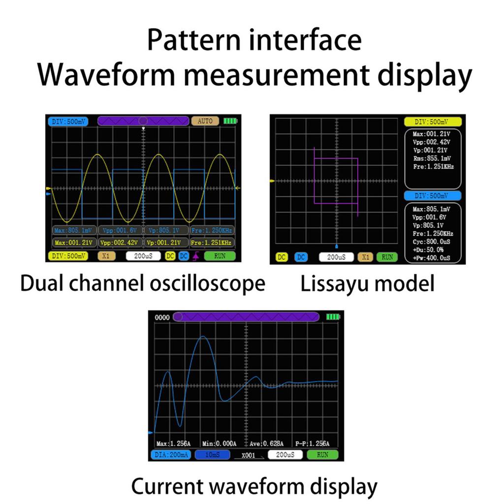 Digital Oscilloscope Dual-channel 50M Sampling Rate 10M Analogue Bandwidth 6A Current Waveform Measurement 20KB Memory Depth