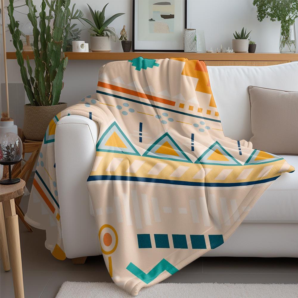 Geometric Tribal Pattern Blanket Aztec Inspired Throw Blanket Colorful Geometric Sofa Blanket Home Decor Gift for Women