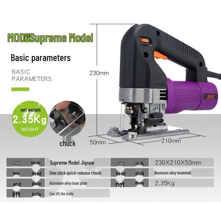 Industrial-Grade Multifunctional Reciprocating Scroll Saw - Electric Woodworking Jigsaw