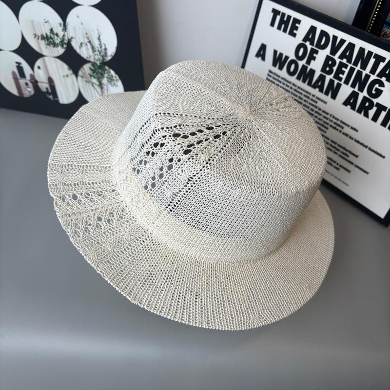 Children's Japanese Hollowed out Hat Fashionable Warm Flat Knitted Temperament Solid Color Top Hat