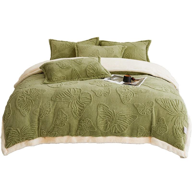Soft and Comfortable Quilt Cover Sofa Nap Blanket Tafu Velvet Double-layer Autumn and Winter Warm Thickened Blanket