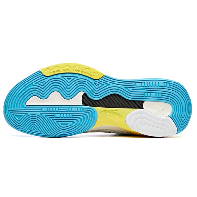 Anta KT6 Thompson Abrasion Resistant Breathable High Top Basketball Shoes Men's White Blue Yellow Sneakers 112041101-8