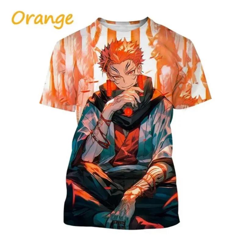 Camiseta con estampado 3D de Gojo Satoru e Itadoru Yuji para hombre,ropa de moda con gráfico de Jujutsu Kaiju,