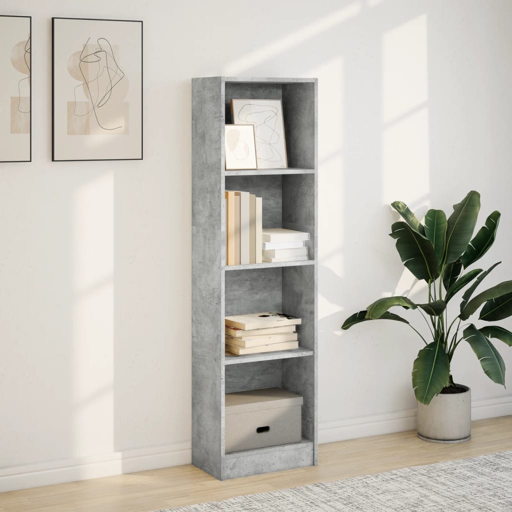 Vidaxl Regał, Szarość Betonu, 40X24X143 Cm, Materiał Drewnopochodny