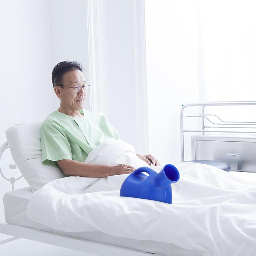 Urinal Bottle for Men – 2000mL Pack of 2 – Spill Proof Men’s Urinal with Odor- Shield Lid- Portable Plastic Pee Bottle Container for Car,