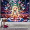 Mandala, Chakra Goddess Dream Print Washable Tapestry, For Living Room, Bedroom, Party Home Decor, Astrology Wall Hanging