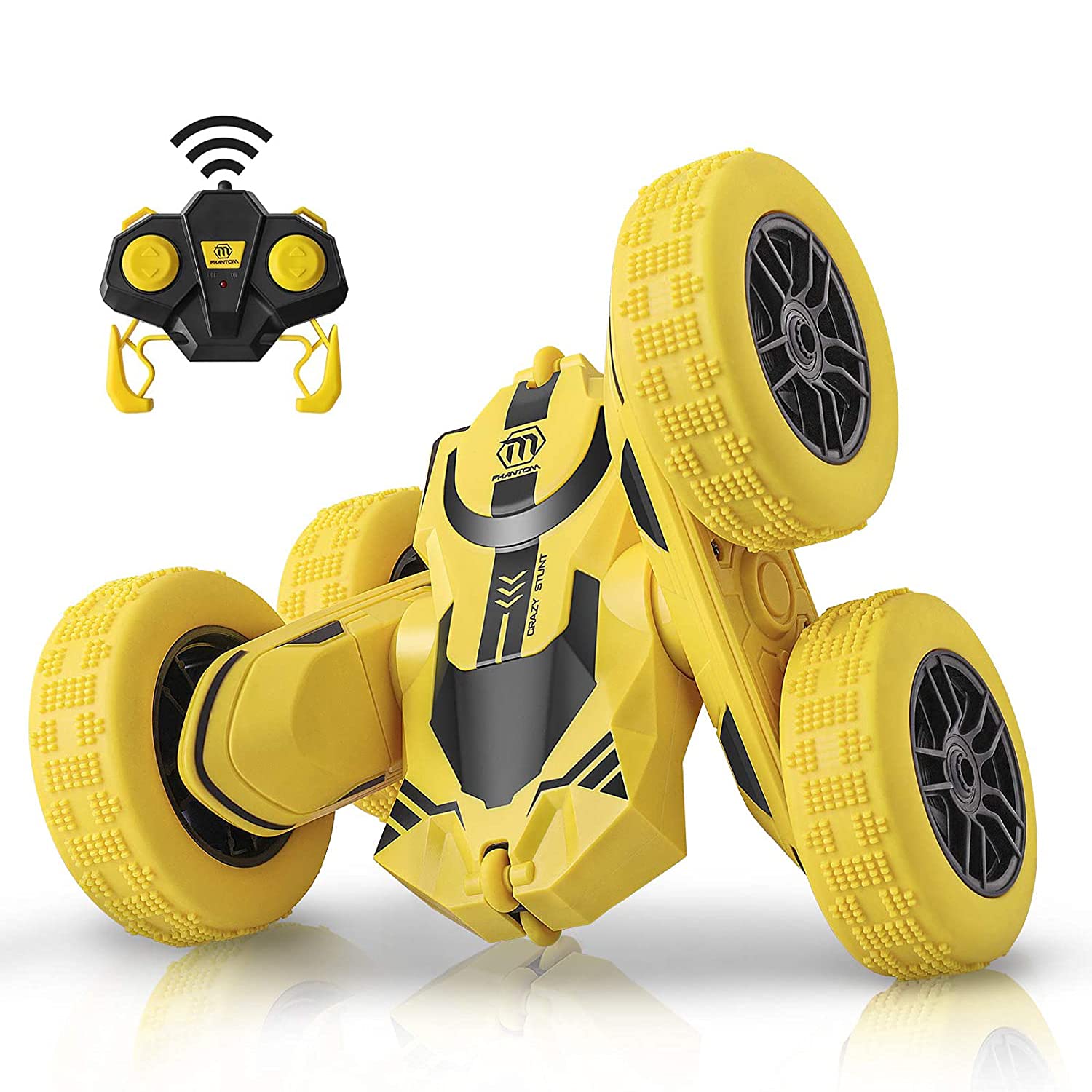 

ROBOT PLAZA RC RC Action Kids Toy for Fast Car, Off-Road, Buggy, 4WD, Double-Sided, Boys, 4WD, (Yellow)