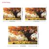 2D Fall Forest Backdrop, Autumn Oak Tree with Squirrels Background for Harvest Festival Decor