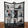 Ich liebe dich Personalisierte Decke mit Fotocollage Text Bild Kuscheldecke für Weihnachten Valentinstag Geburtstagsgeschenk