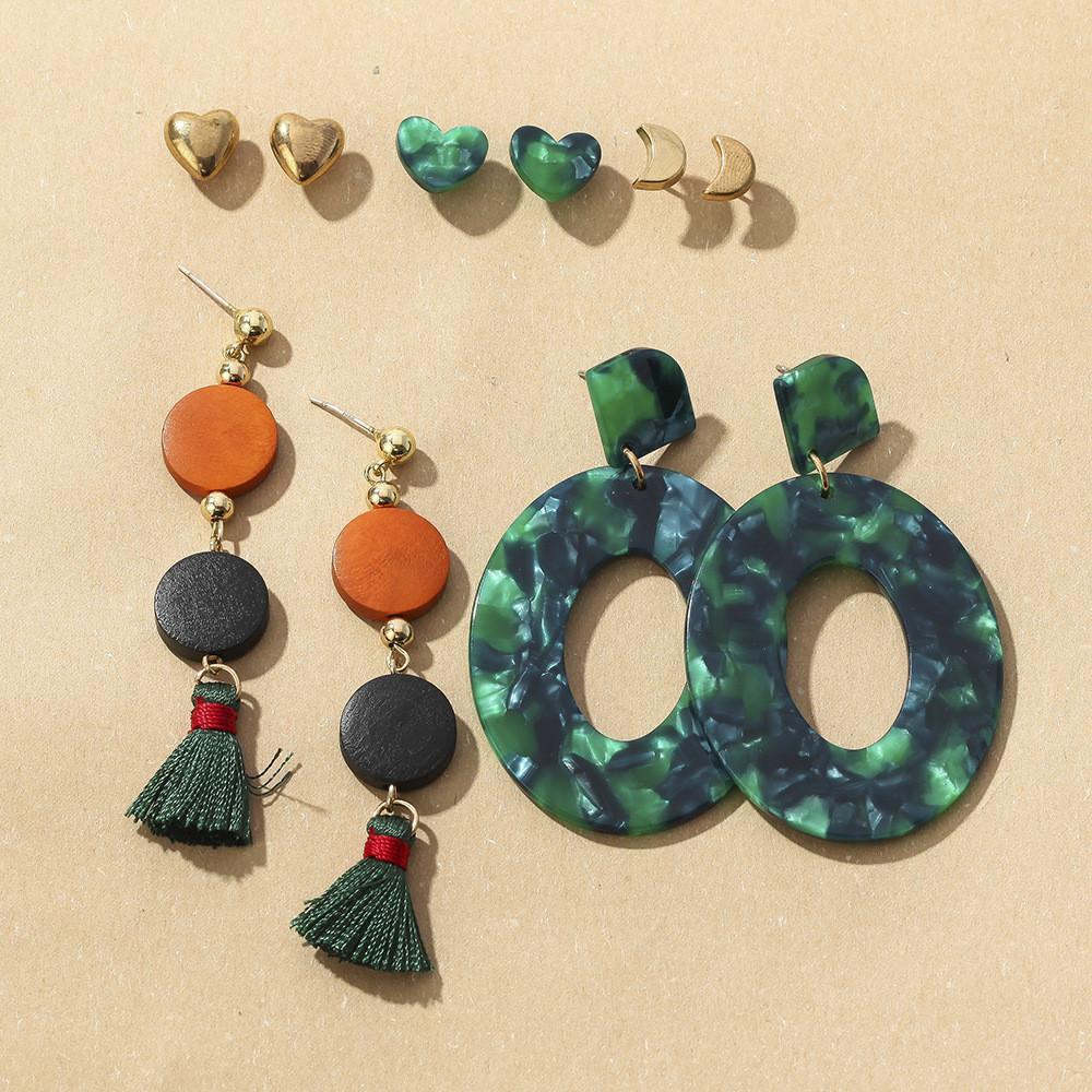 Trendsetting Alloy Heart And Moon Earrings Ethnic Style Women's Fashion Jewelry