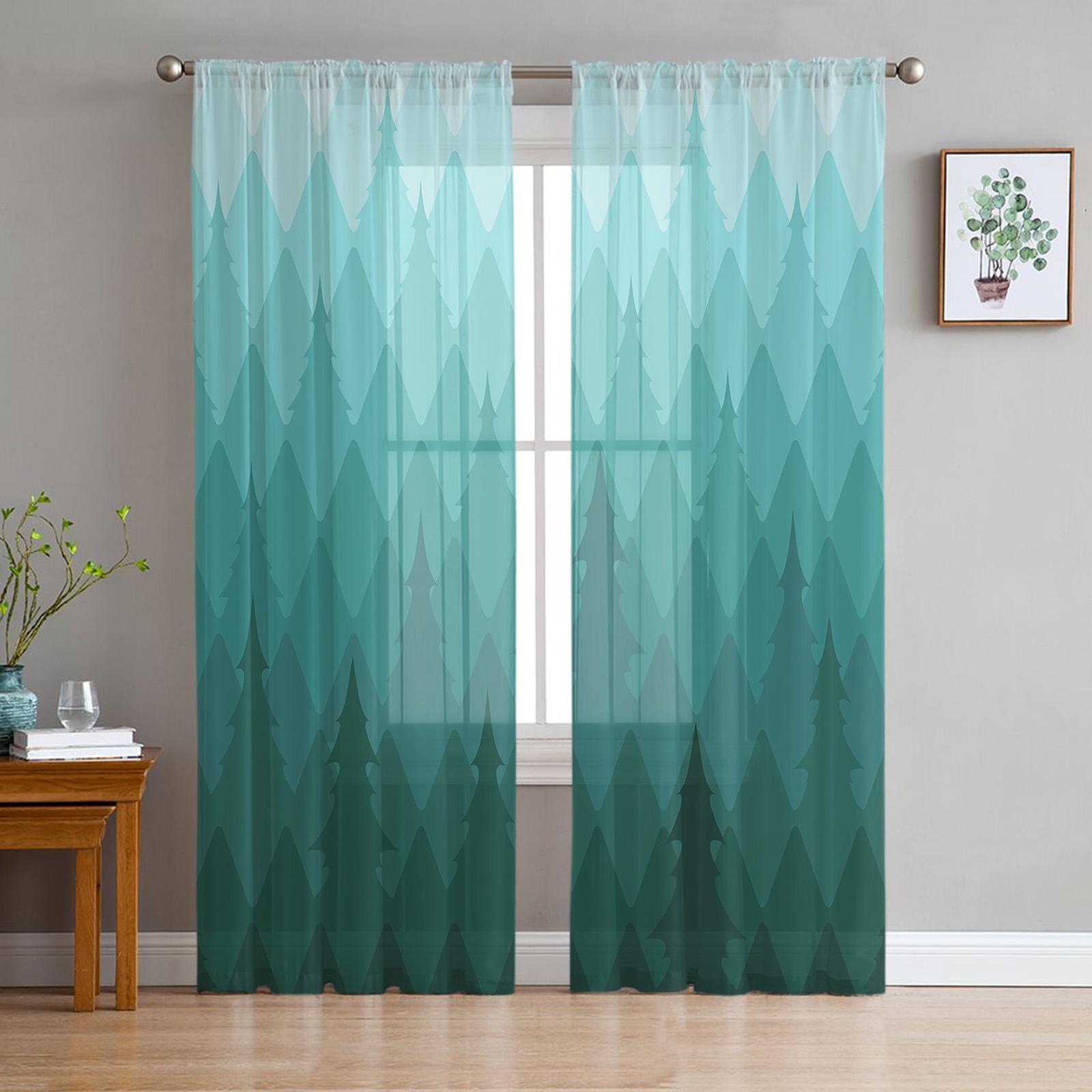 

Polygon Orange Geometric Tulle Voile Drapes Hotel Home Decor Sheer Drapes ideal for Living Room Bedroom Space Chiffon Printed Drapes 1 PCS W100XH250cm&Rod Pocket
