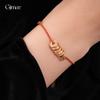 18k real gold electroplated new Chinese zircon copper coin red rope bracelet bracelet retro temperament jewelry
