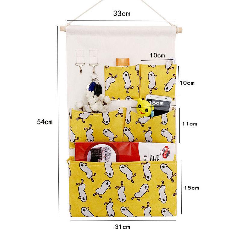 Multi-layer Fabric Hanging Storage Bag for Dormitory and Wardrobe Door, Wall-Mounted Phone Organizer