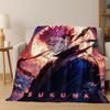 Anime Jujutsu Kaisen Yuji Satoru Cartoon Flanelldecke, Gemütliche Weiche Überwurfdecke für Zuhause Schlafzimmer Bett Sofa Picknick Abdeckung Geschenk Kind
