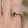 Black Rutile Quartz & Black Onyx Engagement Ring – Handmade Vintage Silver Ring for Women | Wedding, Anniversary, Promise Gift